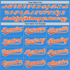 Custom Stitched Powder Blue Orange-White Baseball Pullover Sweatshirt Hoodie