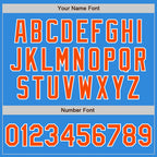 Custom Stitched Powder Blue Orange-White Baseball Pullover Sweatshirt Hoodie