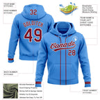 Custom Stitched Powder Blue Crimson-White Baseball Pullover Sweatshirt Hoodie