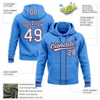Custom Stitched Powder Blue White Royal-Red Baseball Pullover Sweatshirt Hoodie