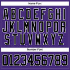 Custom Purple Black-White Hockey Lace Neck Jersey