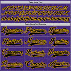 Custom Purple Black-Gold Hockey Lace Neck Jersey