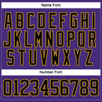 Custom Purple Black-Gold Hockey Lace Neck Jersey