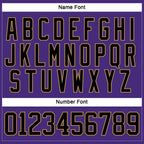 Custom Purple Black-Old Gold Hockey Lace Neck Jersey