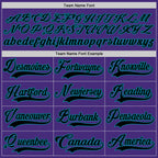 Custom Purple Black-Teal Hockey Lace Neck Jersey