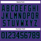 Custom Purple Black-Teal Hockey Lace Neck Jersey