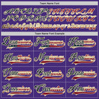 Custom Purple Vintage USA Flag Cream-Black Hockey Lace Neck Jersey