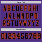 Custom Purple Black-Orange Mesh Authentic Throwback Football Jersey