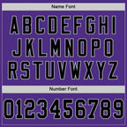 Custom Purple Black-Gray Mesh Authentic Throwback Football Jersey