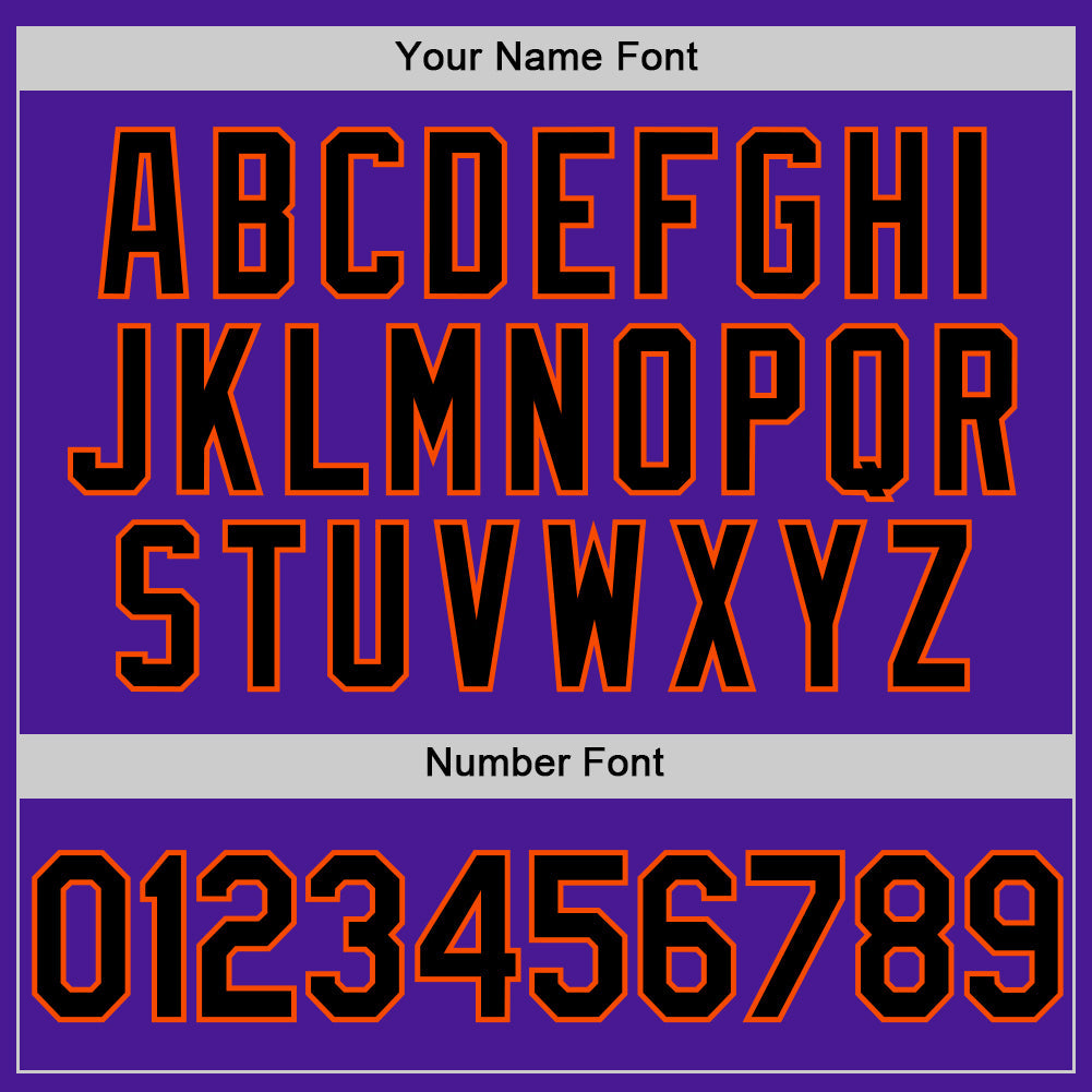 Custom Purple Black-Orange Authentic Throwback Baseball Jersey