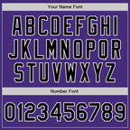 Custom Purple Black-White Authentic Baseball Jersey