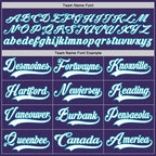 Custom Purple White-Teal Hockey Jersey