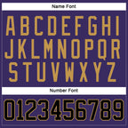 Custom Purple Black-Old Gold Hockey Jersey