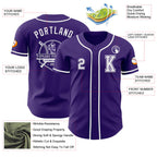 Custom Purple White Authentic Baseball Jersey