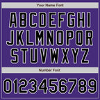 Custom Purple Black-White Authentic Baseball Jersey