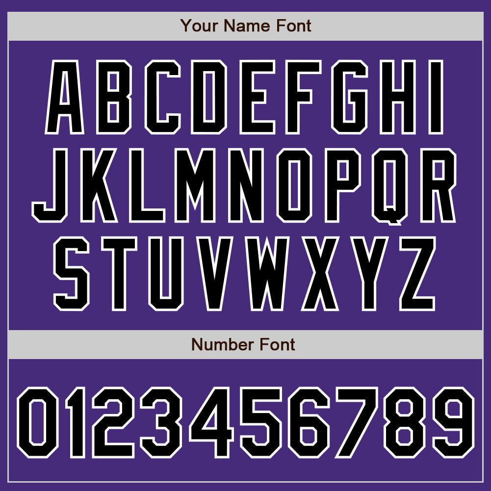 Custom Purple Black-White Authentic Baseball Jersey