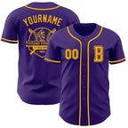 Custom Purple Gold Authentic Baseball Jersey