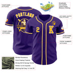 Custom Purple Gold-White Authentic Baseball Jersey