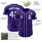 Custom Purple Light Blue-White Authentic Baseball Jersey