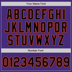 Custom Purple Black-Orange Authentic Baseball Jersey
