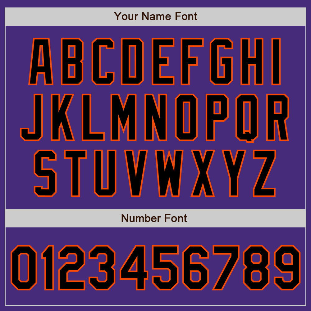 Custom Purple Black-Orange Authentic Baseball Jersey