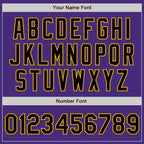 Custom Purple Black-Gold Authentic Baseball Jersey