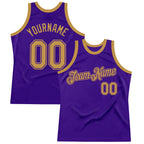 Custom Purple Old Gold Authentic Throwback Basketball Jersey