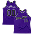 Custom Purple Black-Gray Authentic Throwback Basketball Jersey