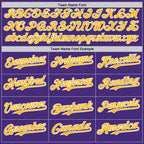 Custom Purple White Gray-Gold Authentic Baseball Jersey