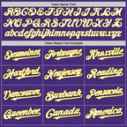 Custom Purple White Yellow-Black Authentic Baseball Jersey