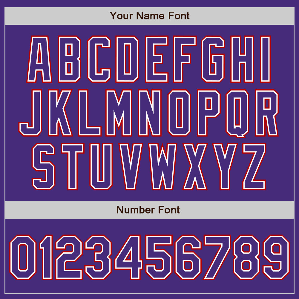 Custom Purple White-Red Authentic Baseball Jersey