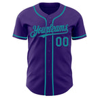 Custom Purple Teal Authentic Baseball Jersey
