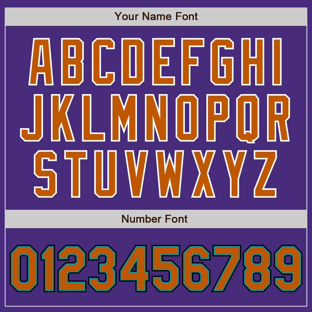 Custom Purple Texas Orange Teal Black-White Authentic Baseball Jersey