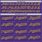 Custom Purple Old Gold Authentic Baseball Jersey