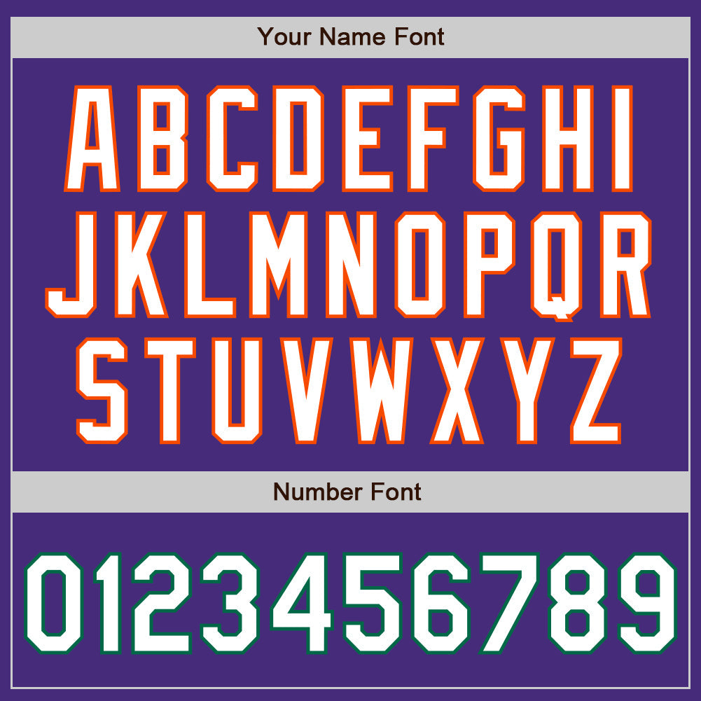 Custom Purple White Orange-Kelly Green Authentic Baseball Jersey