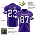 Custom Purple White Authentic Football Jersey