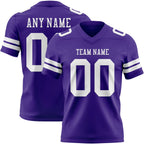 Custom Purple White Authentic Football Jersey