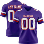 Custom Purple White-Red Authentic Football Jersey