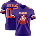 Custom Purple Orange-White Authentic Football Jersey