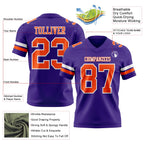 Custom Purple Orange-White Authentic Football Jersey