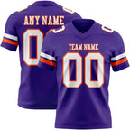 Custom Purple White-Orange Authentic Football Jersey