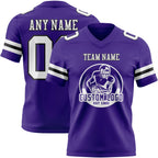 Custom Purple White-Black Authentic Football Jersey