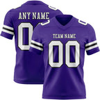 Custom Purple White-Black Authentic Football Jersey