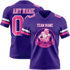 Custom Purple Pink-White Authentic Football Jersey