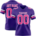 Custom Purple Pink-White Authentic Football Jersey