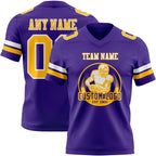Custom Purple Gold-White Authentic Football Jersey