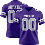 Custom Purple Gray-White Authentic Football Jersey