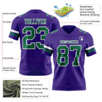Custom Purple Kelly Green-White Authentic Football Jersey