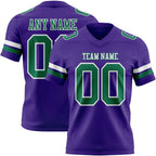 Custom Purple Kelly Green-White Authentic Football Jersey