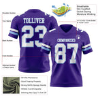 Custom Purple White-Light Blue Authentic Football Jersey